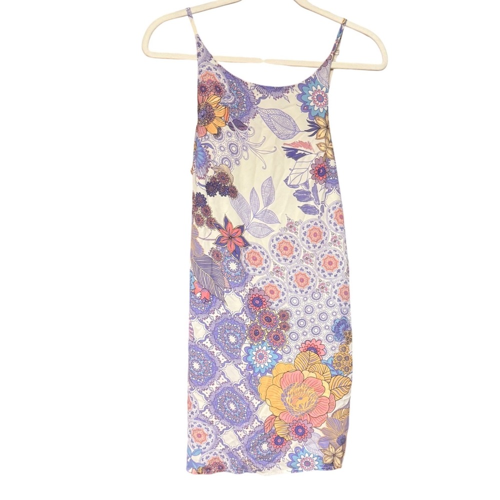 Everly Mini Dress Floral Mandala Boho M Multi Excellent Low Back ED2385